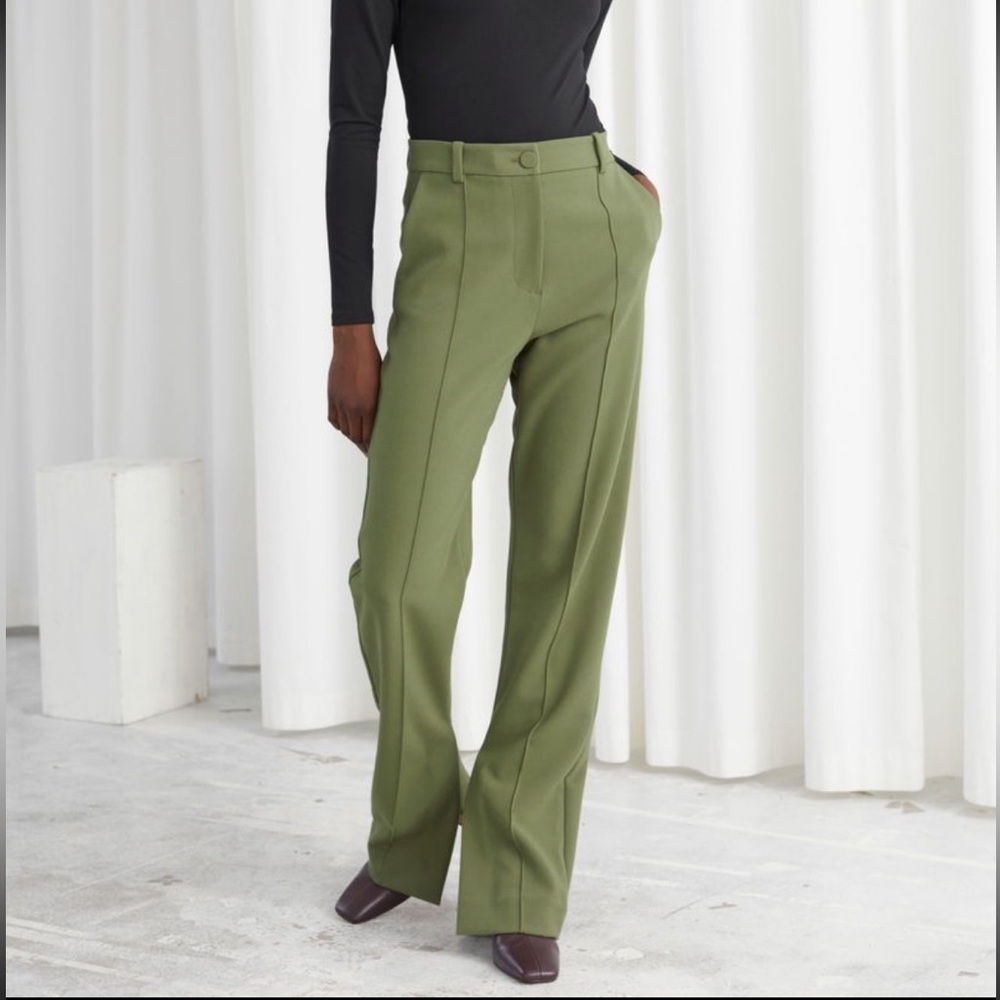 & Other Stories Slim Split-Hem Trousers